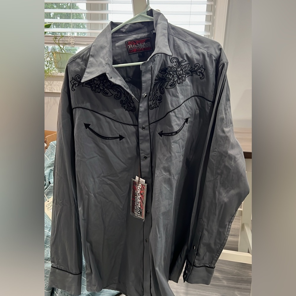 Rock n roll cowboy pearl snap western shirt NWT